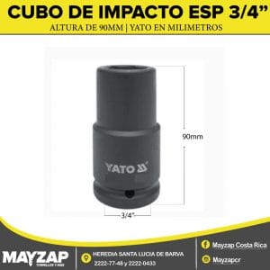 CUBO DE IMPACTO ESPIGA DE 3/4 EN MILIMETROS MARCA YATO