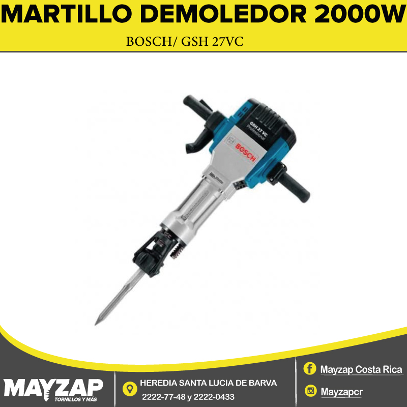 Martillo Demoledor 2000W Bosch GSH 27VC - Mayzap Tornillos y Herramientas