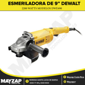 Esmeriladora de 9 pulgadas DEWALT modelo DWE490 de 2200 watts