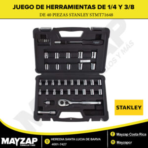 JUEGO DE HERRAMIENTAS DE 40 PIEZAS STANLEY DE 1-4 Y DE 3-8 MODELO STMT71648