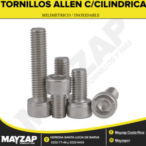 TORNILLO ALLEN CILINDRICO METRICO INOXIDABLE