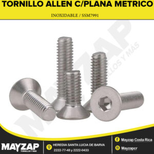 TORNILLO ALLEN CABEZA PLANA METRICO INOXIDABLE