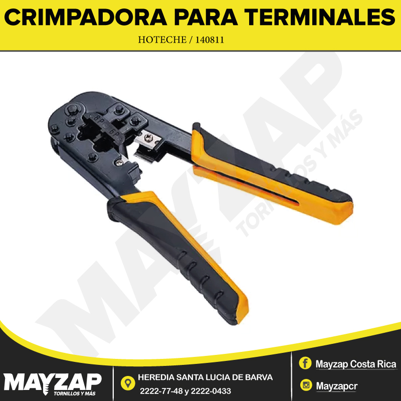 Crimpadora para Terminales Electricas Marca Hoteche 140811 - Mayzap  Tornillos y Herramientas