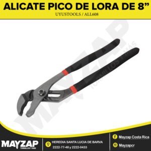 Material Acero al carbono / arena inyectada Tipo de alicate Pinza pico de loro 8” Tipo de trabajo Profesional Garantía 3 meses Características Forjado en acero de alto carbono. Mango antideslizante