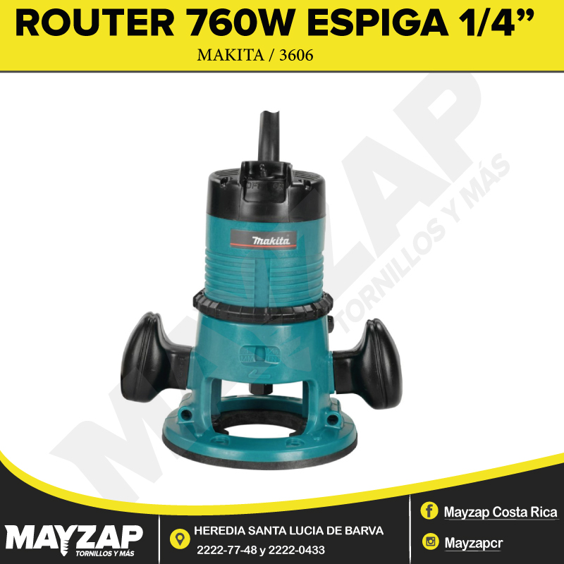 Router Fresadora Makita De 760w 1 Hp 6 Mm 3606