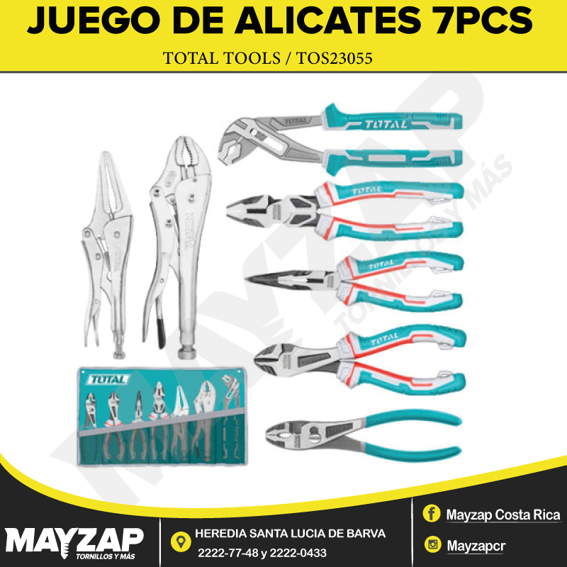 Juego de Alicates 7pcs Marca Total Tools TOS23055 - Mayzap