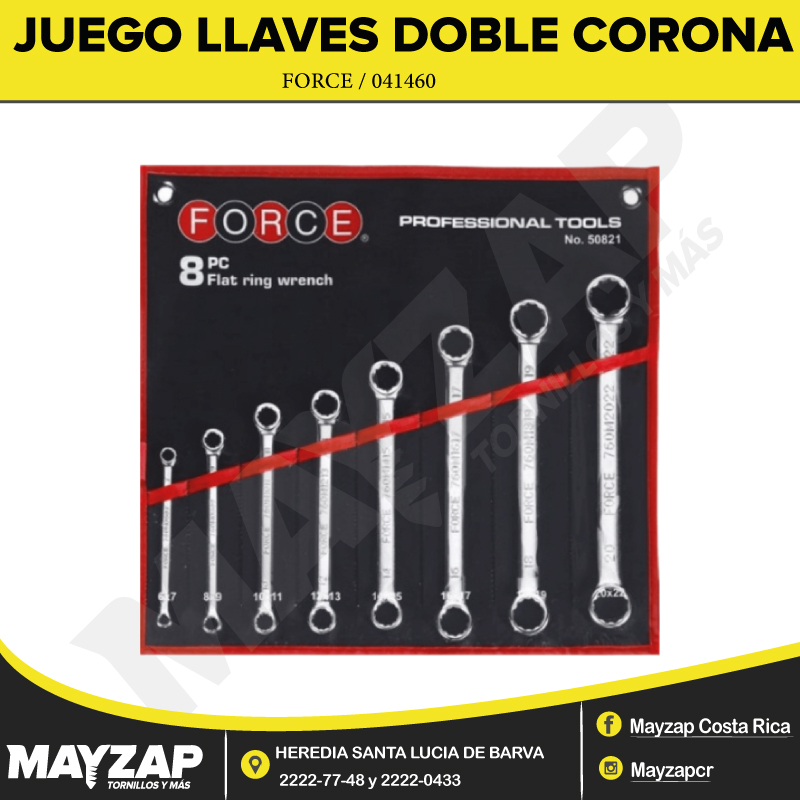 Juego de Llaves Doble Corona 8pcs Marca Force 041460 - Mayzap