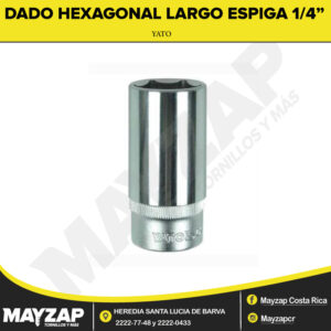 DADO HEXAGONAL LARGO DE 6 PUNTAS ESPIGA 1/4" MARCA YATO