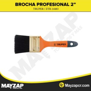 Brocha profesional de 2" con mango de plástico, Truper