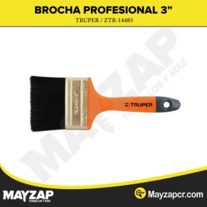 Brocha profesional de 3" con mango de plástico, Truper