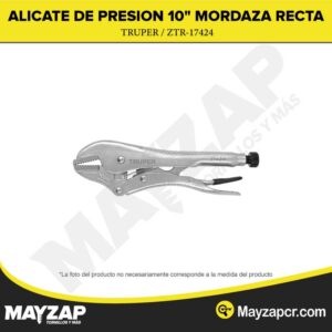 10" ALICATE DE PRESION MORDAZA RECTA TRUPER ZTR-17424