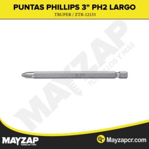 Estuche con 5 puntas de cruz PH2 largo 3", Truper Expert