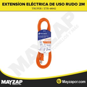 Extensión eléctrica de uso rudo 2 m 2x16 AWG, Volteck