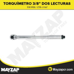 Torquímetro de trueno, dos lecturas, cuadro 3/8", Truper