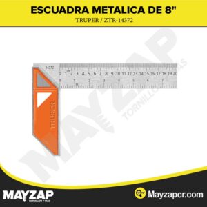 Escuadra 8" para carpintero con mango 100% de aluminio