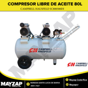 Compresor Libre de Aceite 80L 2HP Marca Campbell Hausfeld IC800500DI