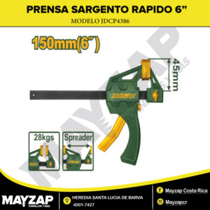 PRENSA SARGENTO DE 6 PULGADAS DE AJUSTE RAPIDO JADEVER MODELO JDCP4386
