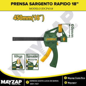 Prensa Sargento de Ajuste rápido de 18" Jadever JDCP4318