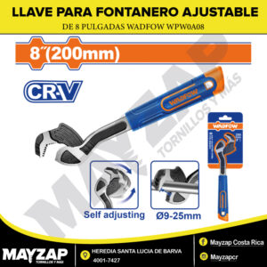 Llave para fontanero de 8 pulgadas ajustable wadfow WPW0A08