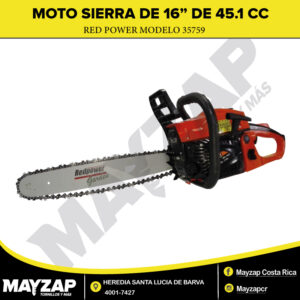 Moto Sierra de 16" de 45.1CC RED POWER modelo 35759