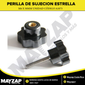 Perilla de Sujeción M6 x 50mm Estrella Plástica A1073