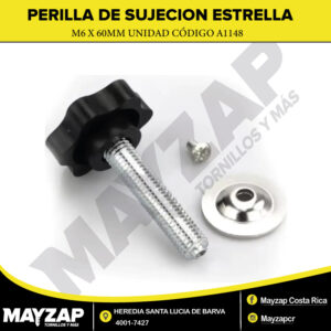 Perilla de Sujeción M6 x 60mm Estrella Plástica A1148