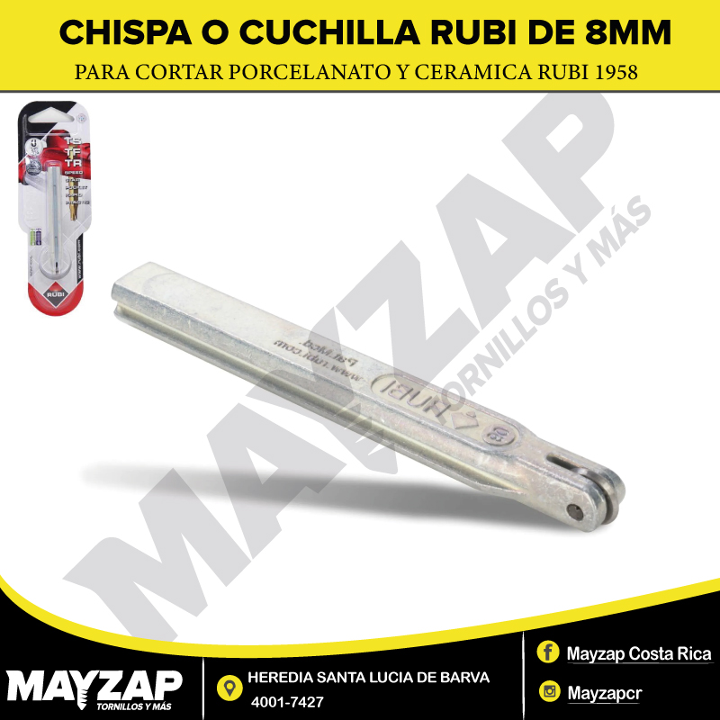 Cuchilla o Chispa de 8mm (5/16") marca Rubi 1958 para corte de azulejo o cerámica