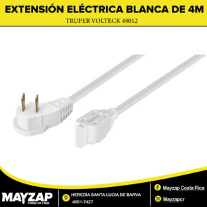 Extensión Eléctrica de 4 Metros de uso doméstico Truper color blanco 48012