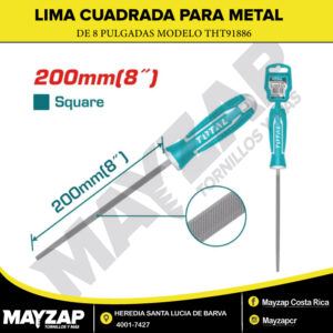 Lima Cuadrada para Metal con Puño Total 8” THT91886
