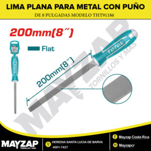 Lima Plana para Metal con Puño Total 8” THT91186