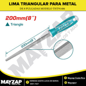 Lima Triangular para Metal con Puño Total 8” THT91486Lima Triangular para Metal con Puño Total 8” THT91486