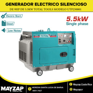 Generador Diesel Silencioso 75 DB 120/240 60 Hz Monofasico 5.5 Kw 9.0 HP Encendido Eléctrico UTP250001
