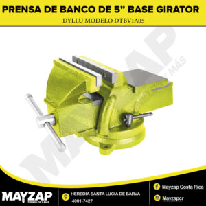Prensa de Banco de 5" DYLLU DTBV1A05 — 125 mm con Base Giratoria y Yunque Integrado