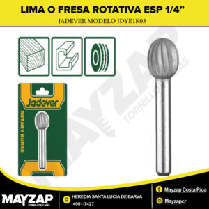 fresa o lima rotativa esferica espiga de 1-4 jadever modelo JDYE1K03