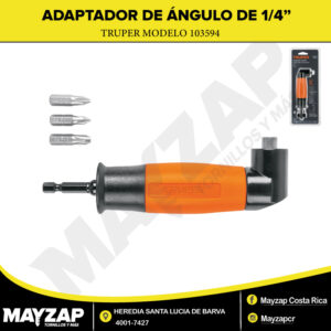 Adaptador de Ángulo para Destornilladores de Impacto 1/4" — Truper 103594