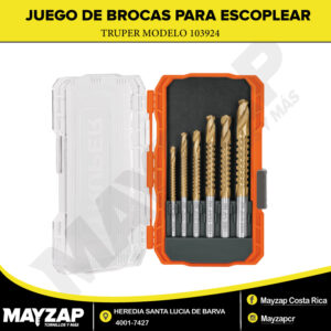 Juego de 6 Brocas Helicoidales con Sierra para Escoplear — Truper 103924