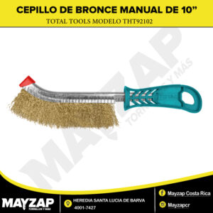 Cepillo de Bronce 10" con Mango Plástico — Total Tools THT92102