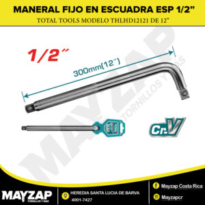 Maneral en Escuadra 12" Espiga 1/2" — Total Tools THLHD12121