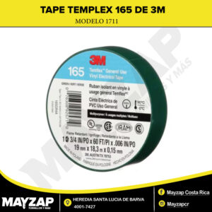 Cinta Aislante Eléctrica PVC Temflex™ 165 — 3M Modelo 1711 (Tape)