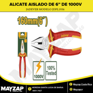 Alicate Universal Aislado 16 cm — Jadever JDPL1936