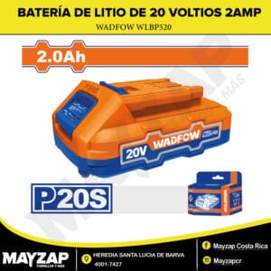 BATERIA DE LITIO DE 20 VOLTIOS DE 2 AMPERIOS WADFOW WLBP520