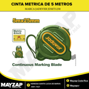 CINTA METRICA DE 5 METROS JADEVER MODELO JDMT1230