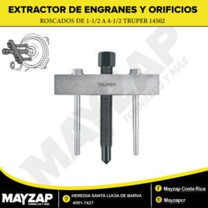 EXTRACTOR DE ENGRANES Y ORIFICIOS ROSCADOS DE 1-1/2 A 4-1/2" TRUPER 14502