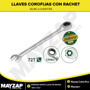 LLAVES COROFIJAS CON RACHET MARCA JADEVER EN MILIMETROS
