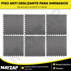 PISO ANTIDESLIZANTE PARA GIMNASIOS 60 × 60 CM X6 PIEZAS Modelo YT-08780 Yato
