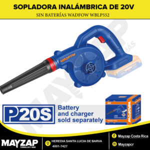 SOPLADORA INALAMBRICA DE 20 VOLTIOS SIN BATERIA WADFOW WBLP552