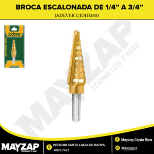 Broca Escalonada de 1/4" a 3/4" JADEVER UJDJD2403