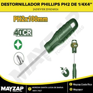 Destornillador Phillips PH2 1/4"x4" Jadever JDSD4924