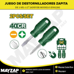 Juego de Destornilladores Zapitas 2 Piezas 3,8 cm JADEVER JDSS2202