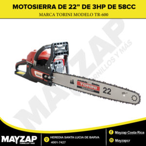 Motosierra de 22" de 58cc Torini modelo TR-600